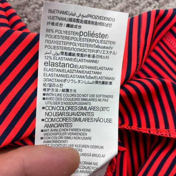 New Under ARMOUR Golf Shirt Men 2XL Neon Orange Navy Blue Stripes Heat Gear NWT - Picture 9 of 15